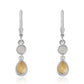 Silberohrringe mit Zitrin und weißem Topas