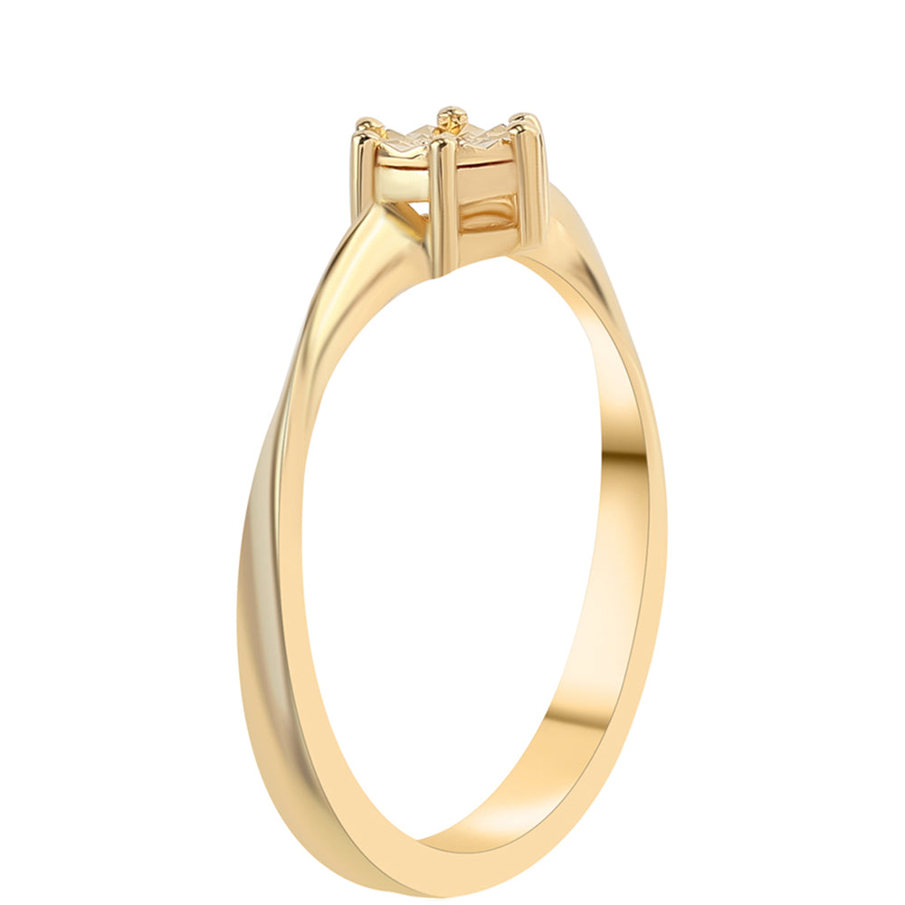Goldplattierter Silberring mit grünem Diamant 2 