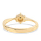 Goldplattierter Silberring mit grünem Diamant