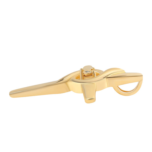 Goldplattierter Silberanhänger mit grünem Diamant