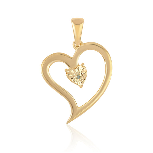 Goldplattierter Silberanhänger mit grünem Diamant
