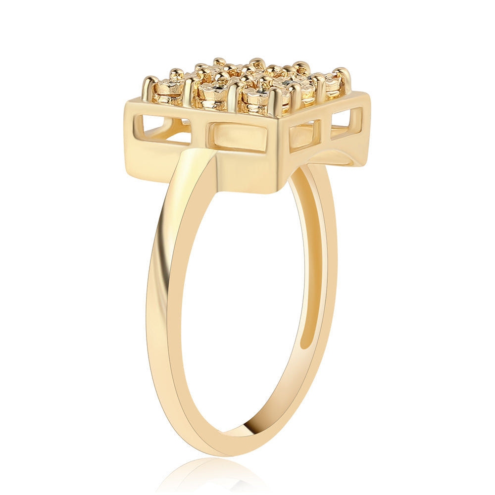 Goldplattierter Silberring mit grünem Diamant 2 