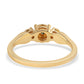 Goldplattierter Silberring mit grünem Diamant