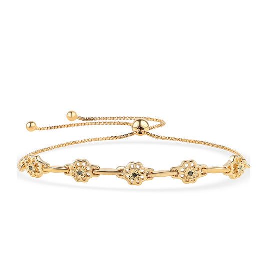 Goldplattiertes Silberarmband mit grünem Diamant