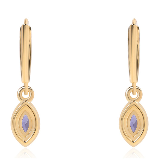 Goldplattierte Silberohrringe mit Iolith und weißem Topas