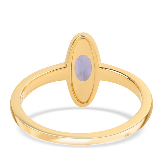 Goldplattierter Silberring mit Iolith