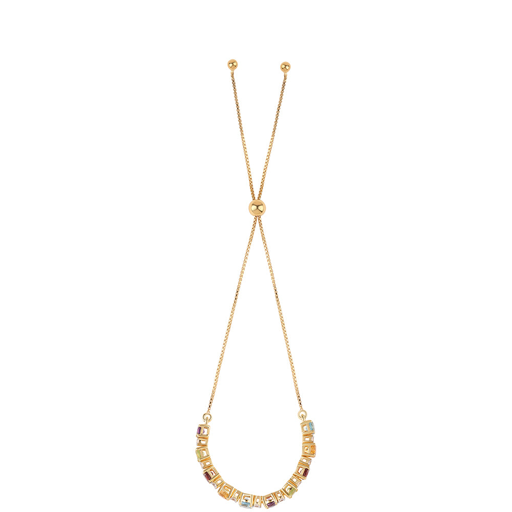 Goldplattiertes Silberarmband mit rotem Granat und Peridot 2 