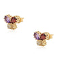 Goldplattierte Silberohrringe mit afrikanischem Amethyst und Zitrin