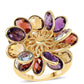 Goldplattierter Silberring mit afrikanischem Amethyst und Zitrin