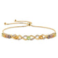 Goldplattiertes Silberarmband mit Rose De France Amethyst und Peridot