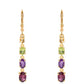 Goldplattierte Silberohrringe mit afrikanischem Amethyst und Peridot