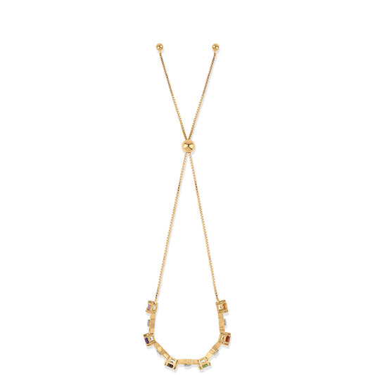 Goldplattiertes Silberarmband mit Rose De France Amethyst und Zitrin