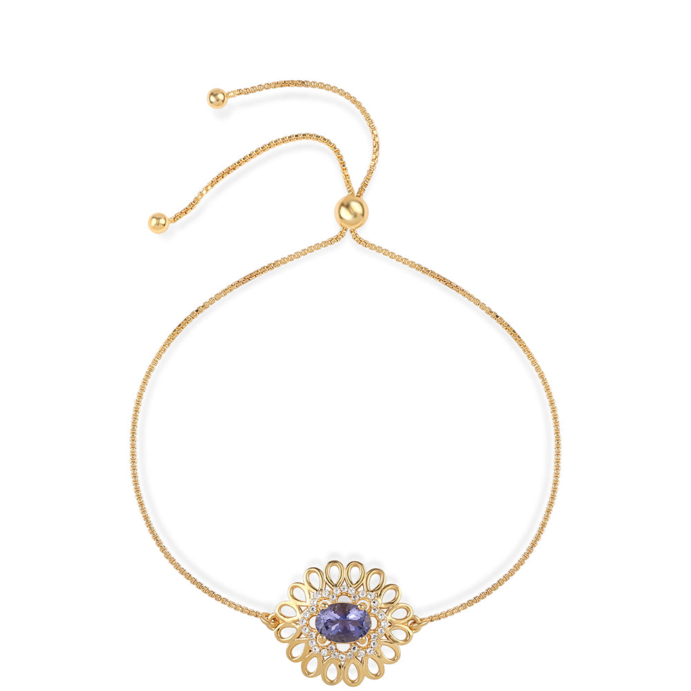 Goldplattiertes Silberarmband mit Iolith und weißem Topas 1 