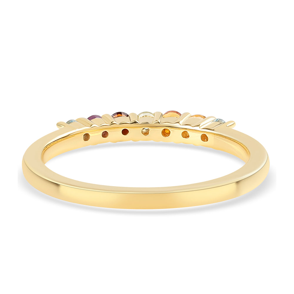 Goldplattierter Silberring mit afrikanischem Amethyst und Zitrin 2 