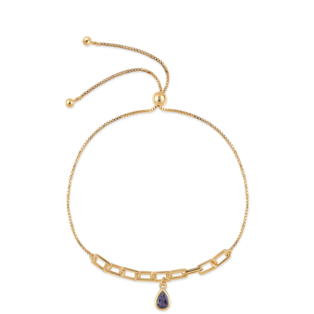 Goldplattiertes Silberarmband mit Iolith 1 