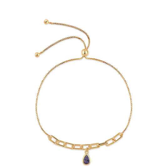 Goldplattiertes Silberarmband mit Iolith