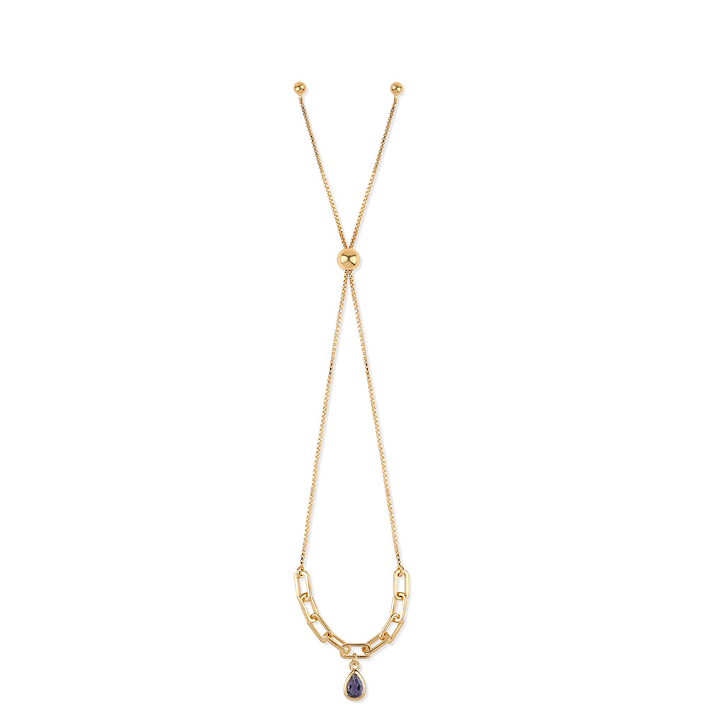 Goldplattiertes Silberarmband mit Iolith 2 