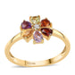 Goldplattierter Silberring mit Rose De France Amethyst und rotem Granat