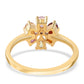 Goldplattierter Silberring mit Rose De France Amethyst und rotem Granat