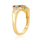 Goldplattierter Silberring mit afrikanischem Amethyst und Zitrin