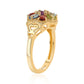 Goldplattierter Silberring mit rotem Granat und Zitrin