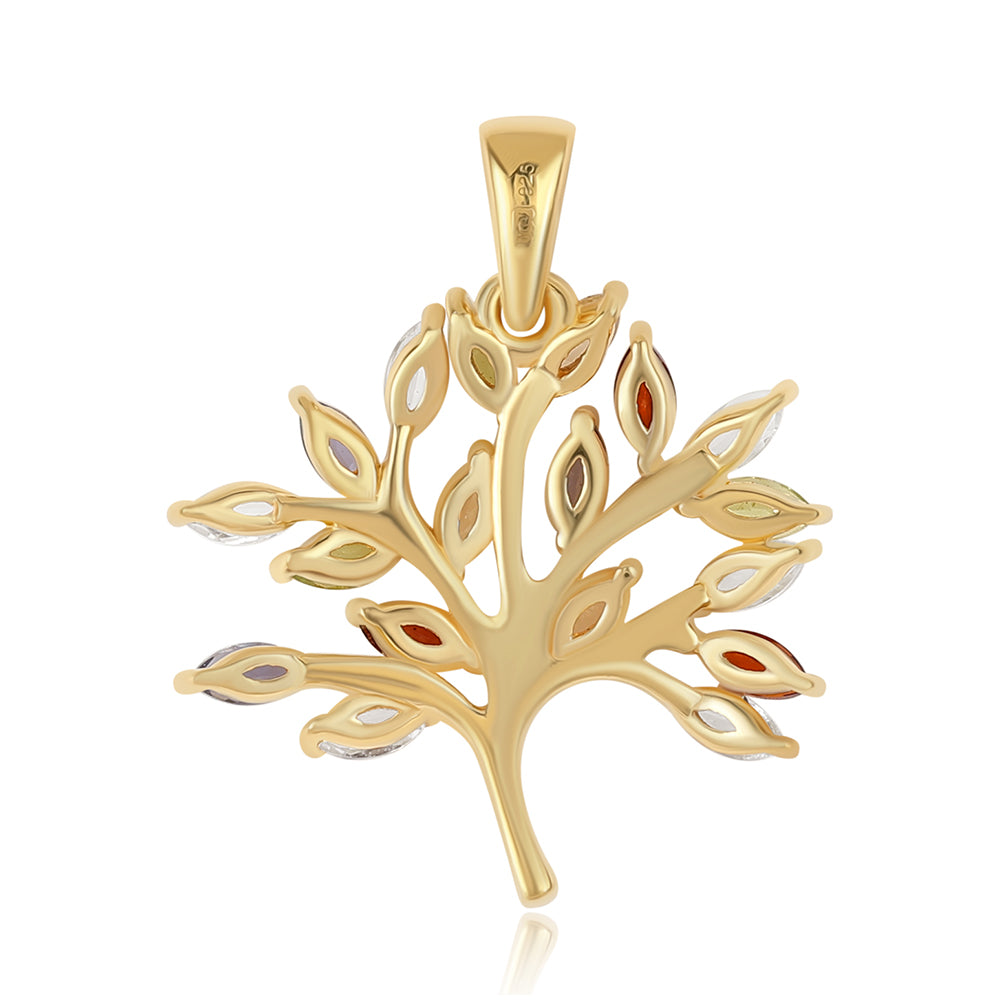 Goldplattierter Silberanhänger mit Peridot und rotem Granat 2 