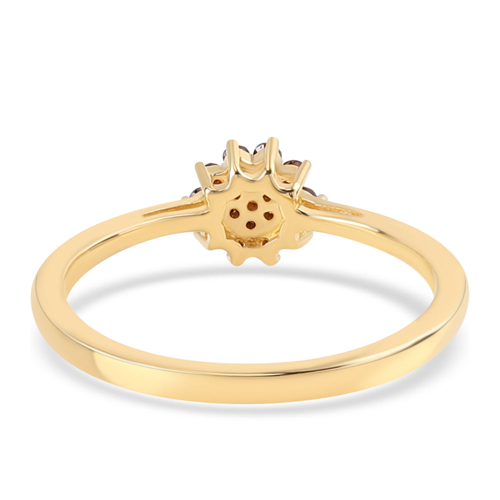 Goldplattierter Silberring mit rotem Diamant 6 