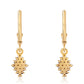 Goldplattierte Silberohrringe mit rotem Diamant
