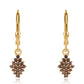 Goldplattierte Silberohrringe mit rotem Diamant