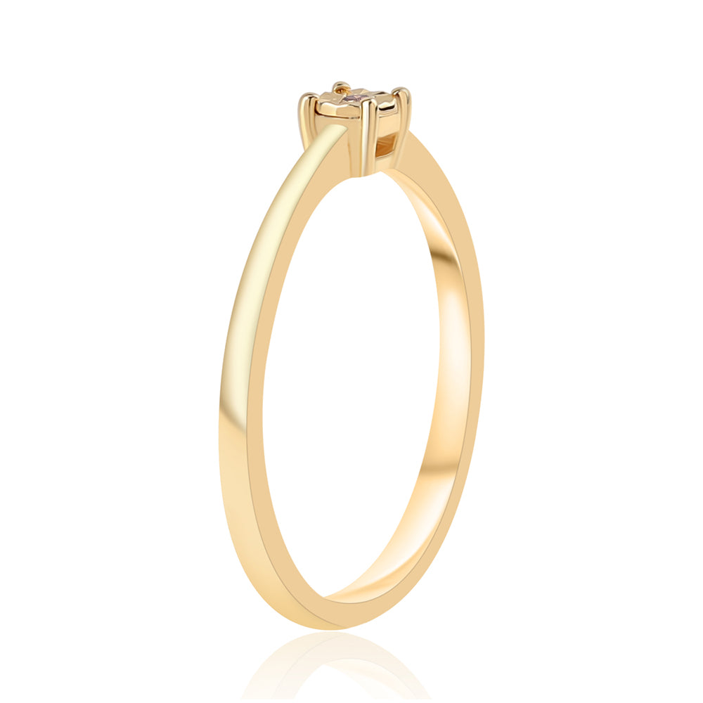 Goldplattierter Silberring mit rotem Diamant 2 