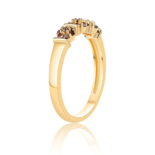 Goldplattierter Silberring mit rotem Diamant