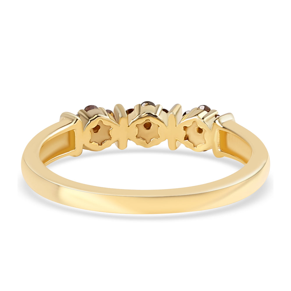 Goldplattierter Silberring mit rotem Diamant 6 