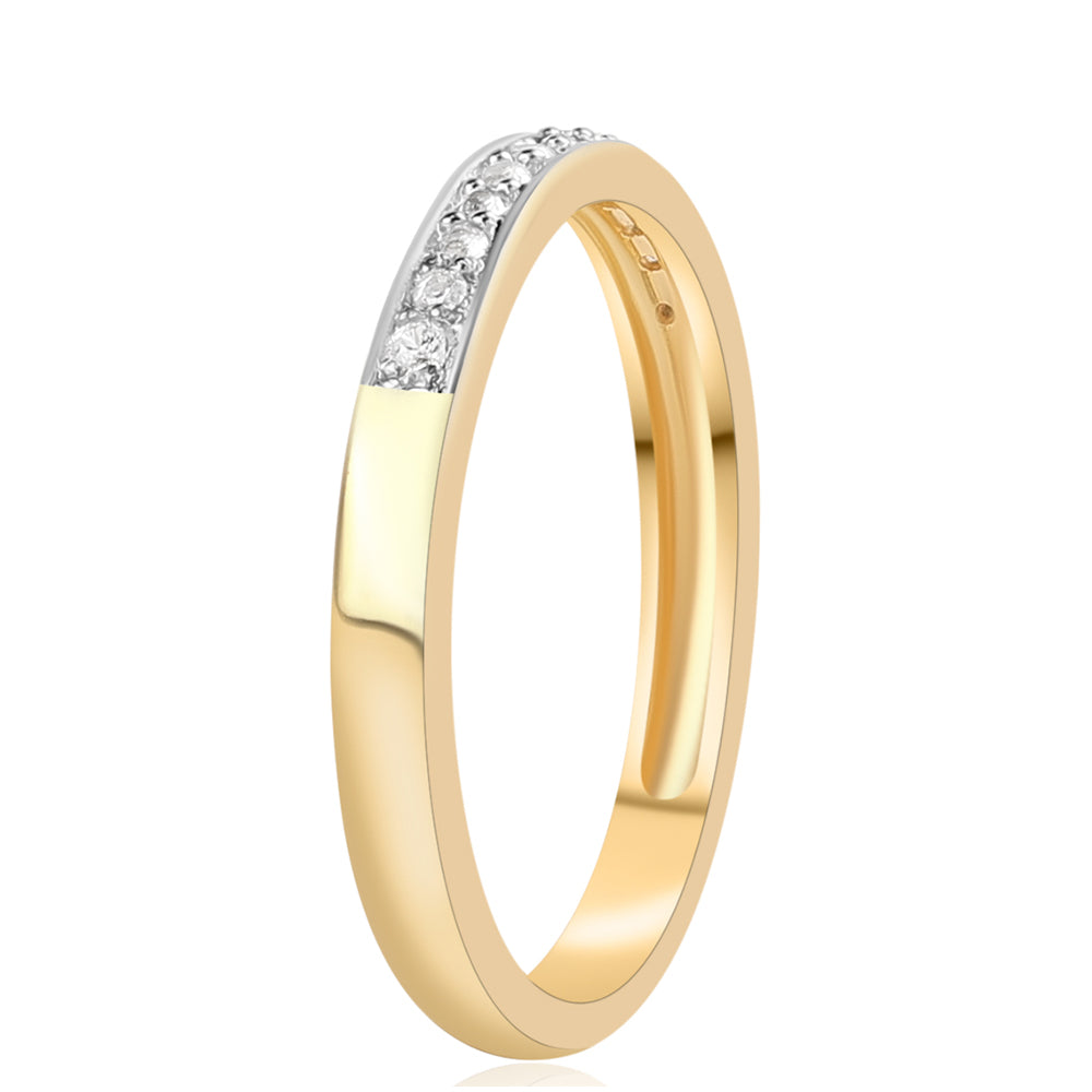 Goldplattierter Silberring mit rotem Diamant und weißem Topas 2 