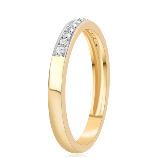 Goldplattierter Silberring mit rotem Diamant und weißem Topas