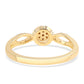 Goldplattierter Silberring mit rotem Diamant und weißem Diamant