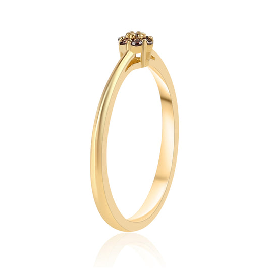 Goldplattierter Silberring mit rotem Diamant