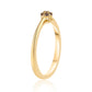 Goldplattierter Silberring mit rotem Diamant
