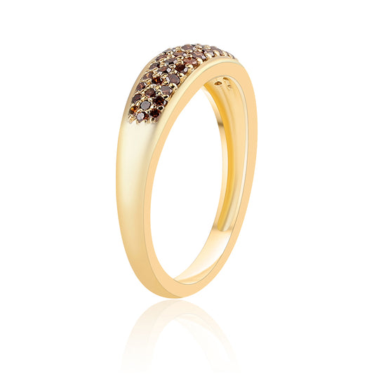 Goldplattierter Silberring mit rotem Diamant