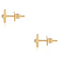 Goldplattierte Silberohrringe mit rotem Diamant