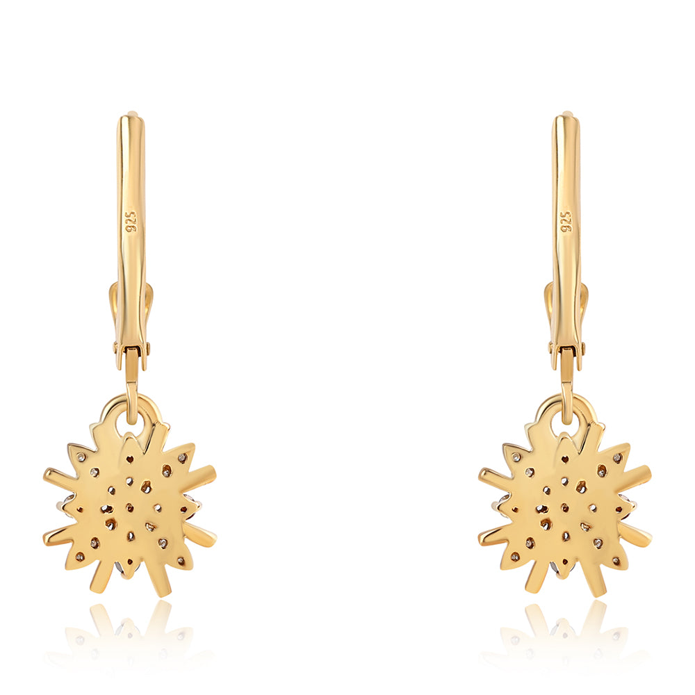 Goldplattierte Silberohrringe mit rotem Diamant 3 