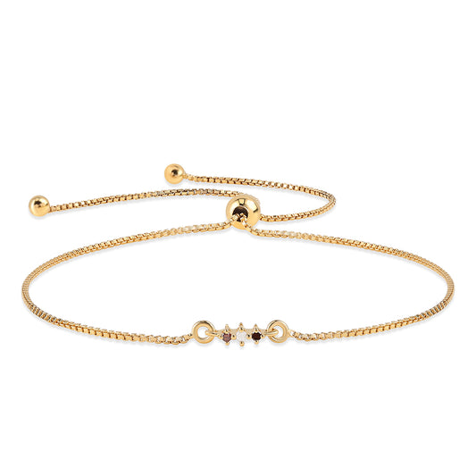 Goldplattiertes Silberarmband mit rotem Diamant und weißem Diamant