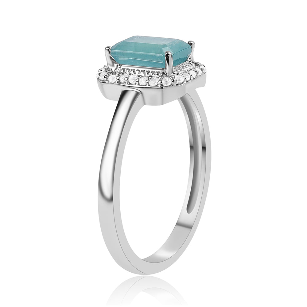 Silberring mit Grandidierit und weißem Topas 2 