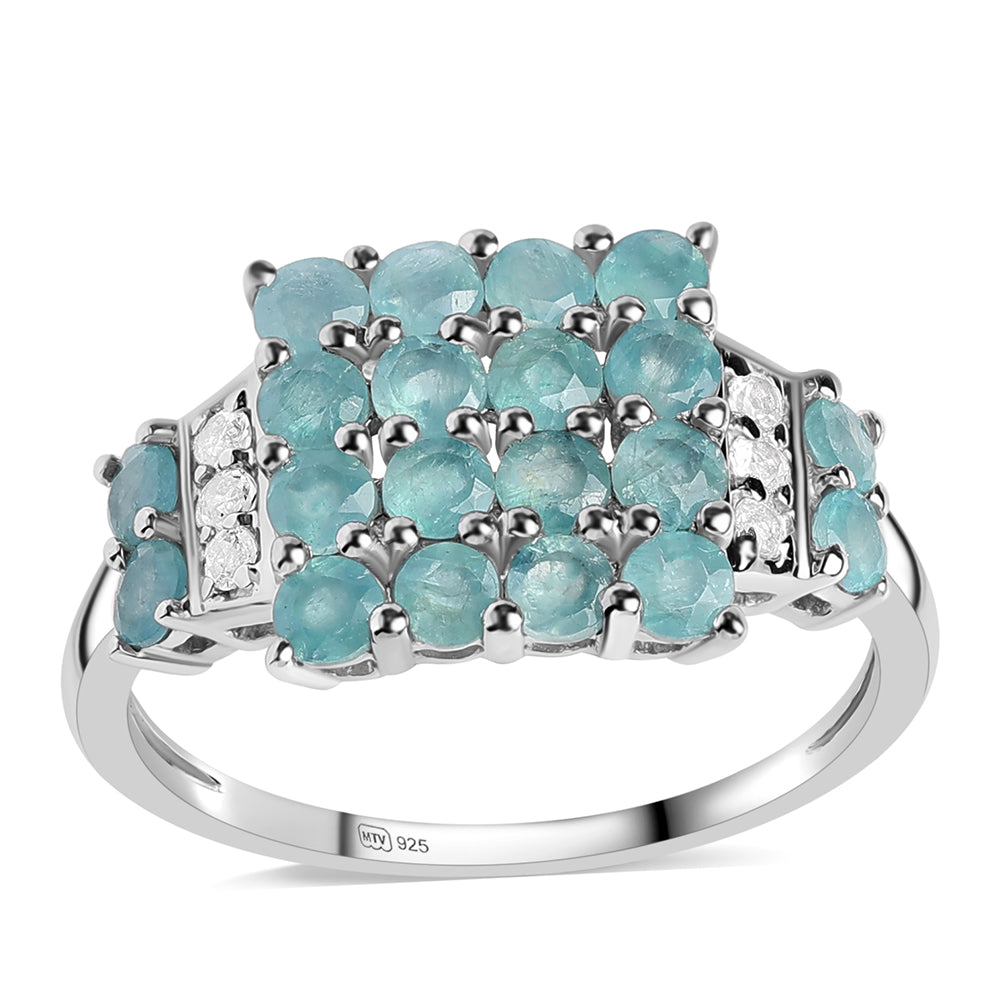 Silberring mit Grandidierit und weißem Topas 1 