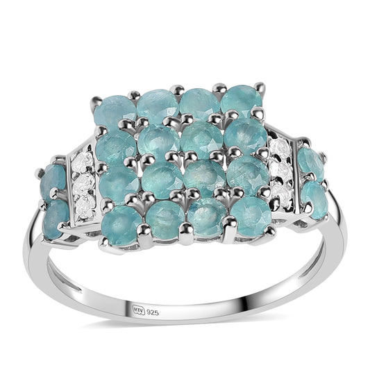 Silberring mit Grandidierit und weißem Topas