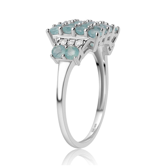 Silberring mit Grandidierit und weißem Topas