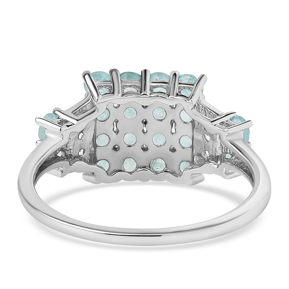 Silberring mit Grandidierit und weißem Topas