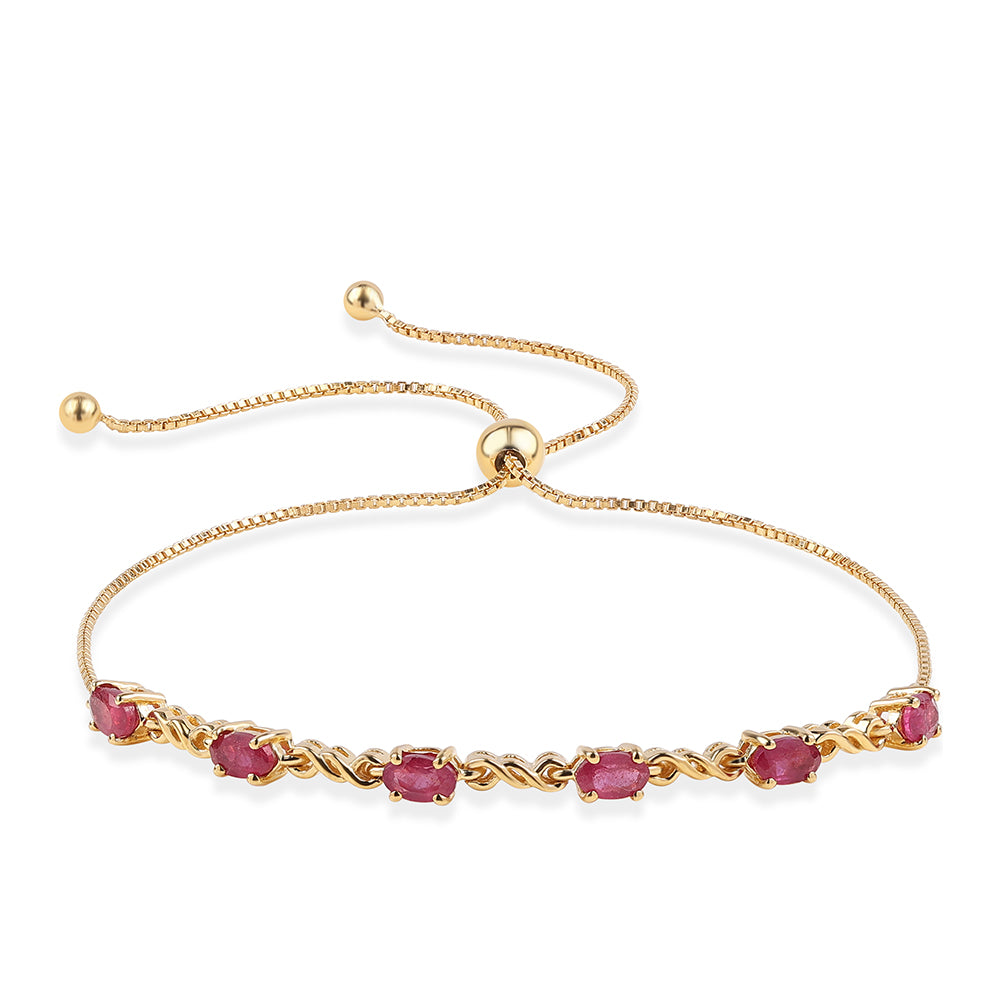Goldplattiertes Silberarmband mit Rubin aus Mosambik 1 