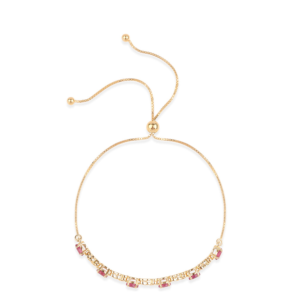 Goldplattiertes Silberarmband mit Rubin aus Mosambik 2 