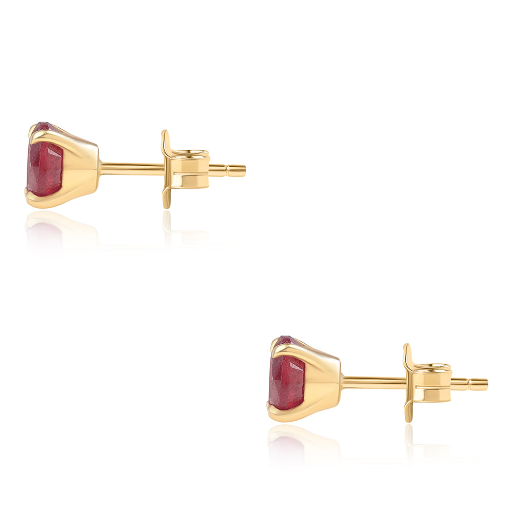 Goldplattierte Silberohrringe mit Rubin aus Mosambik 3 