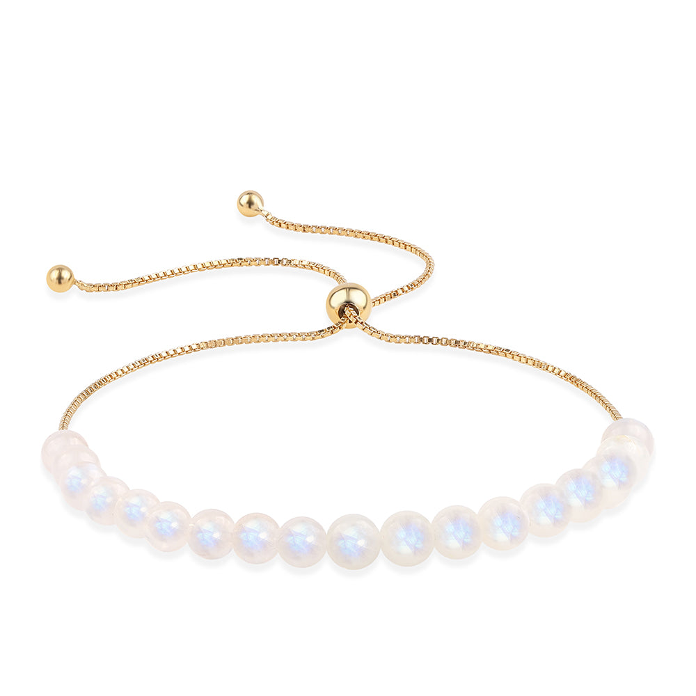 Goldplattiertes Silberarmband mit Regenbogenmondstein 1 
